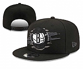 Nets Team Logo Tear Black New Era Adjustable Hat YD,baseball caps,new era cap wholesale,wholesale hats